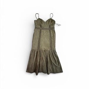 A Calin Los Angeles Caroline Faux Suede Dress Medium NWT Camel Boho Western